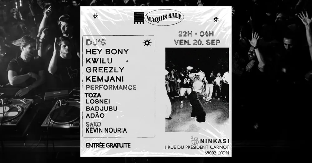 Image qui représente un ticket d'une activité (Maquis Sale : Hey Bony, Kwilu, Greezly, Kemjani & more) liée au point d'intéret