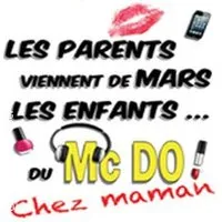 Image qui représente un ticket d'une activité (Les Parents Viennent de Mars, Les Enfants du McDo, chez Maman - Théâtre des Blancs Manteaux, Paris) liée au point d'intéret
