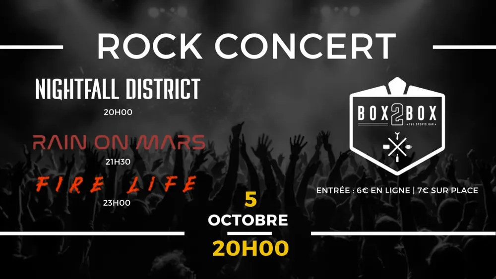 Image qui représente un ticket d'une activité (Concert au Box2Box) liée au point d'intéret