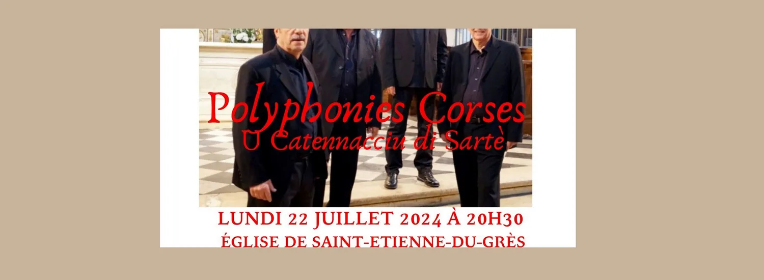 Image qui illustre: Concert Polyphonies Corses - Eglise Saint Etienne Du Grès à Saint-Étienne-du-Grès - 1