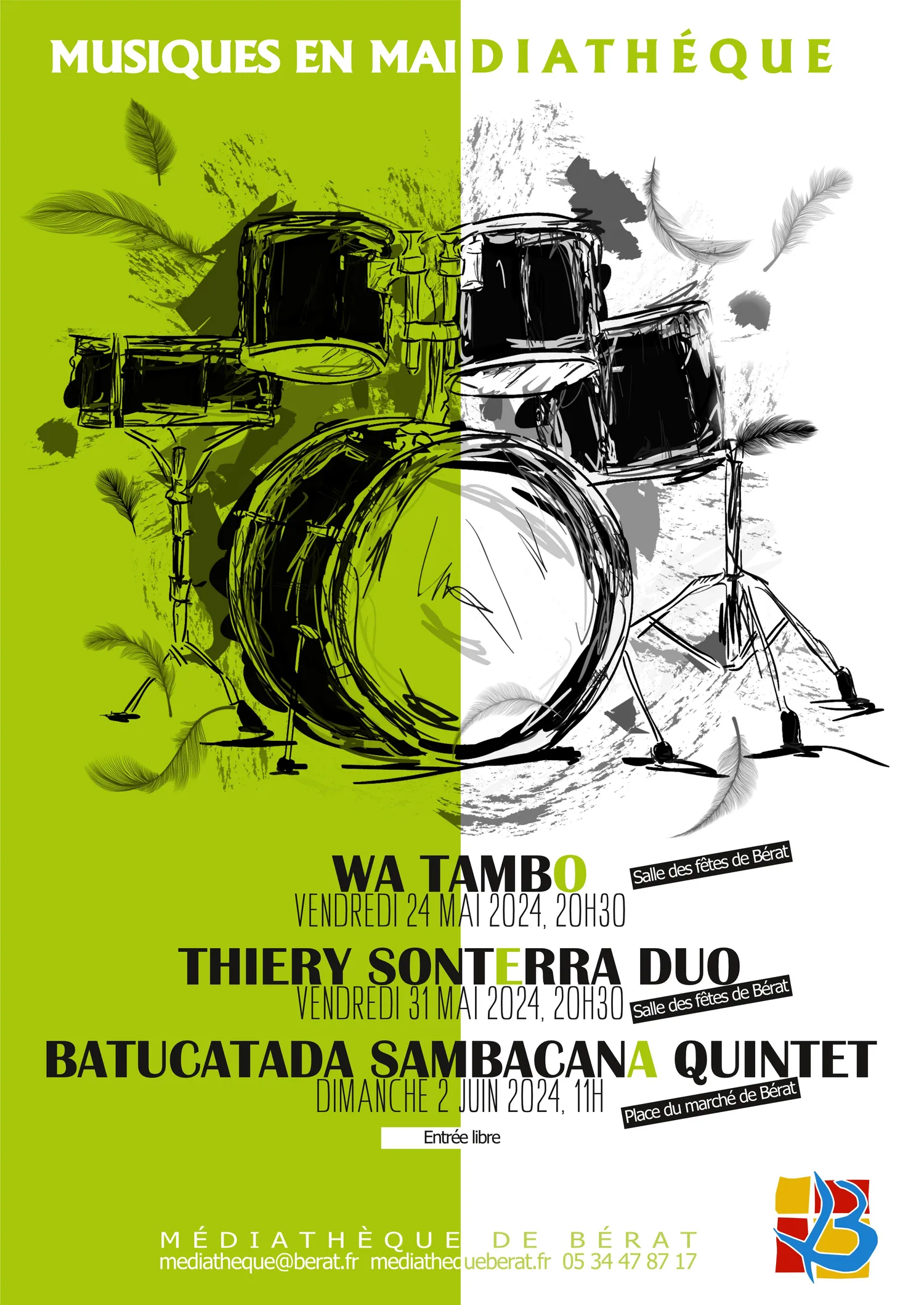 Image qui illustre: 6eme Festival Musiques-en-mai/diatheque : "wa Tambo" à Bérat - 0
