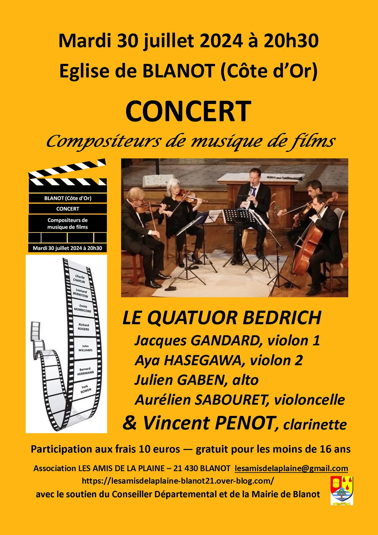 Image qui illustre: Concert - Les Compositeurs De Musique De Films à Blanot - 0