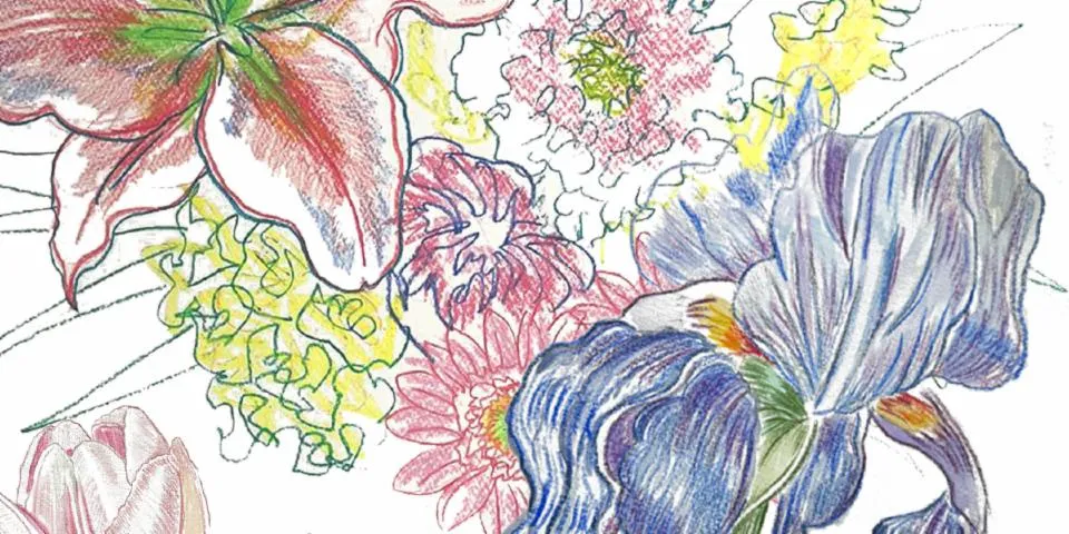 Image qui illustre: Atelier dessin floral