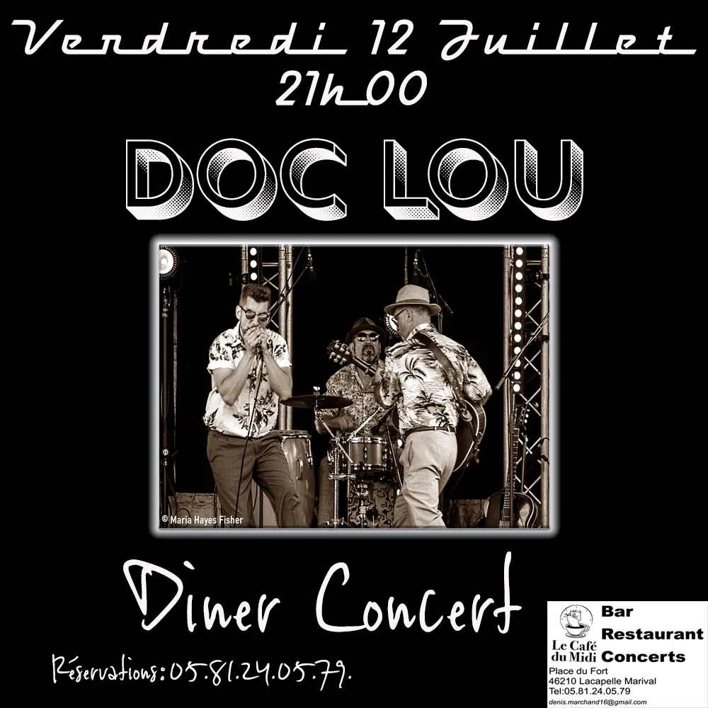 Image qui illustre: Concert "doc Lou" Au Café Du MIDI à Lacapelle-Marival - 0