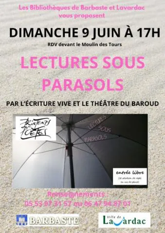 Image qui illustre: Lectures sous parasols.