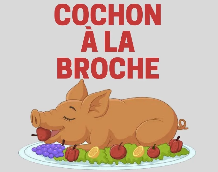 Image qui illustre: Cochon À La Broche Au Saint-sat À St Saturnin De Lenne à Saint-Saturnin-de-Lenne - 0