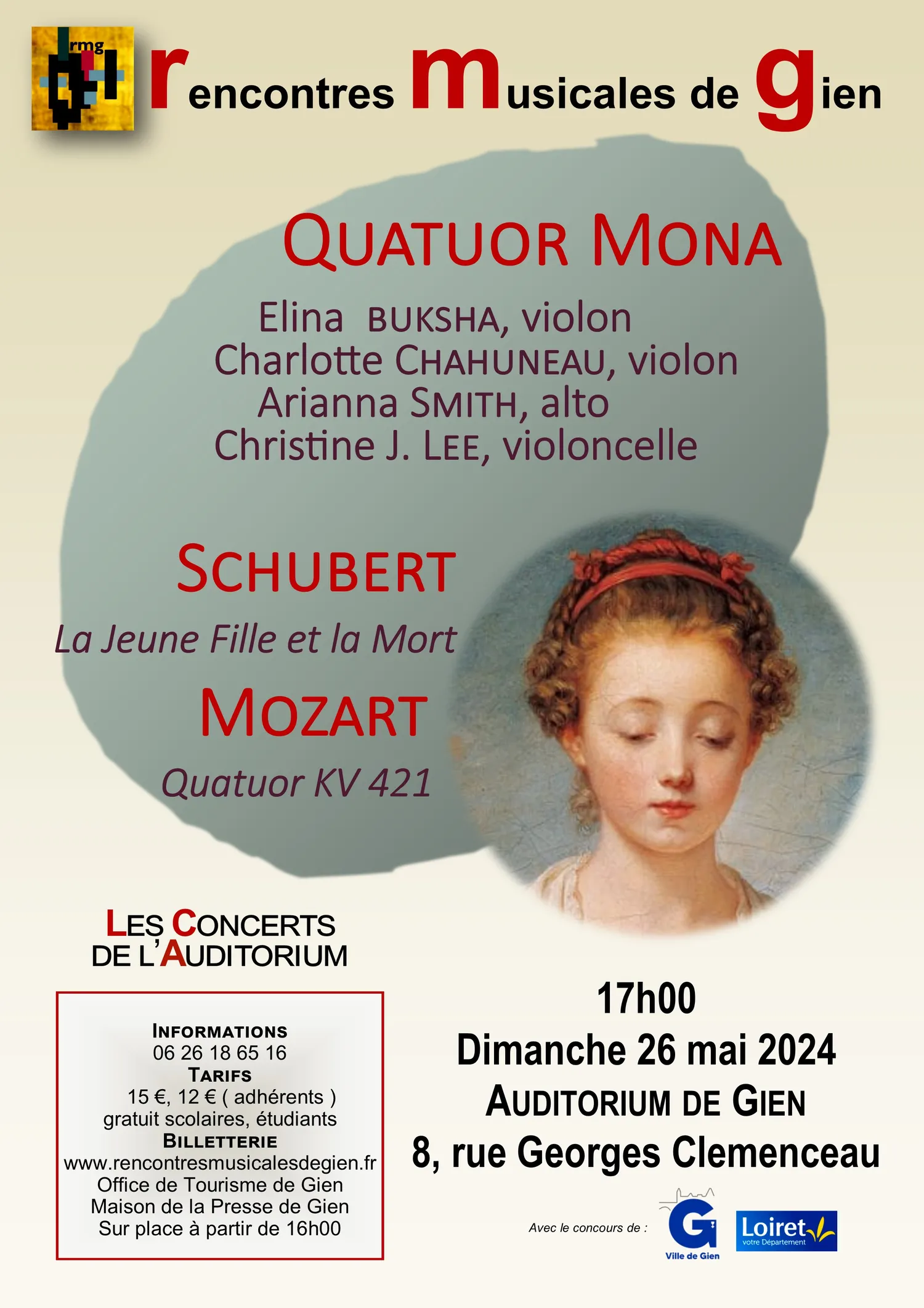 Image qui illustre: Concert De L'auditorium : Le Quatuor Mona à Gien - 0