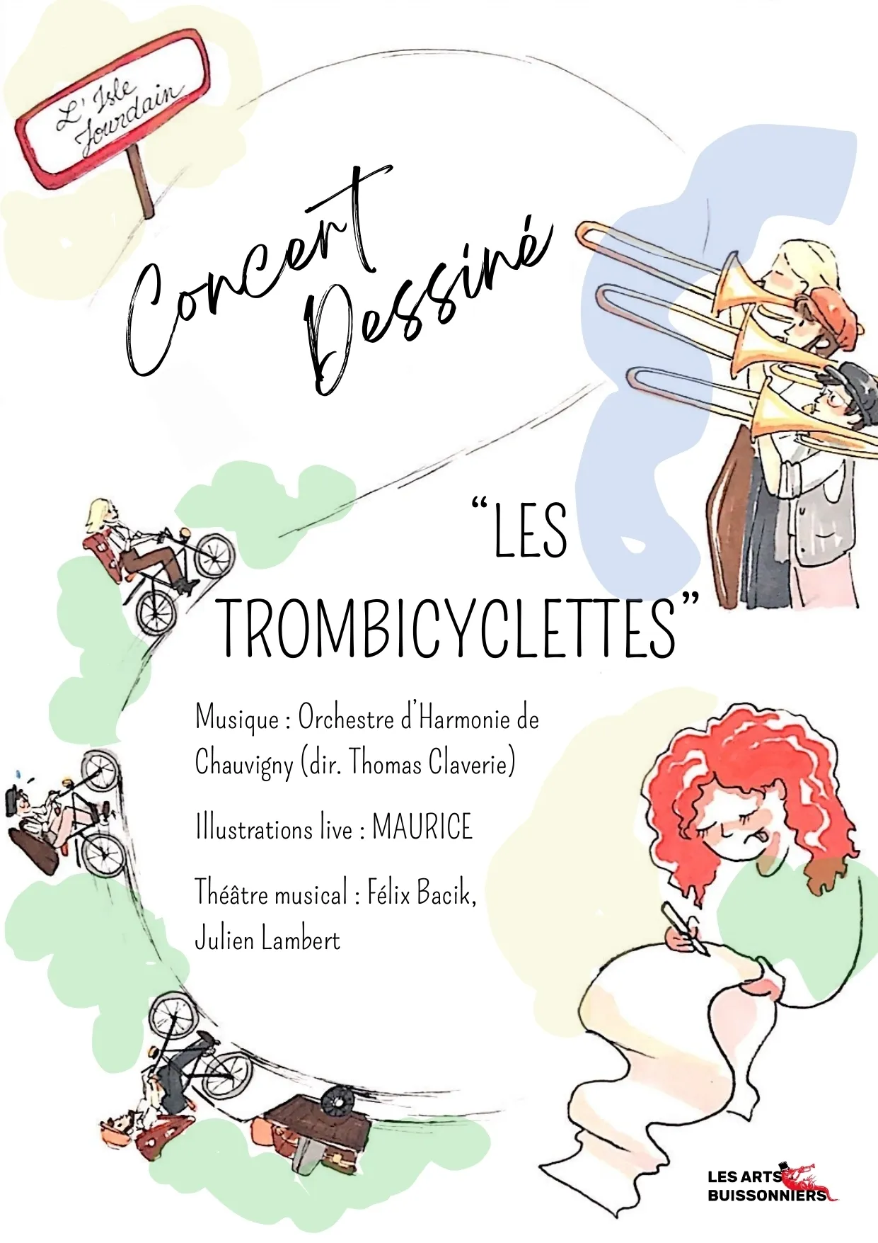 Image qui illustre: Concert dessiné Les Trombicyclettes à L'Isle-Jourdain - 0