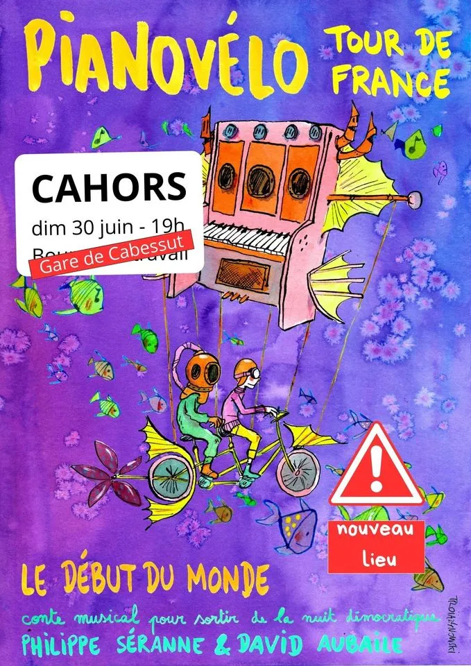 Image qui illustre: Spectacle Du Piano Vélo: "le Début Du Monde" à Cahors - 0