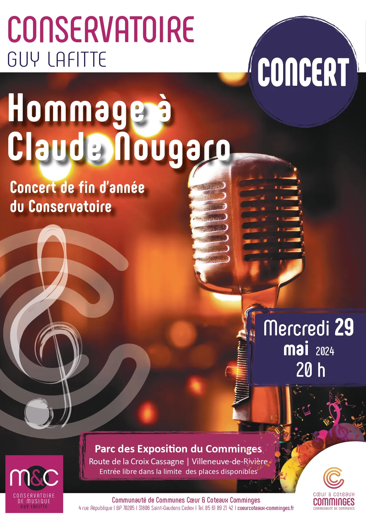 Image qui illustre: Concert : Hommage À Claude Nougaro à Villeneuve-de-Rivière - 0