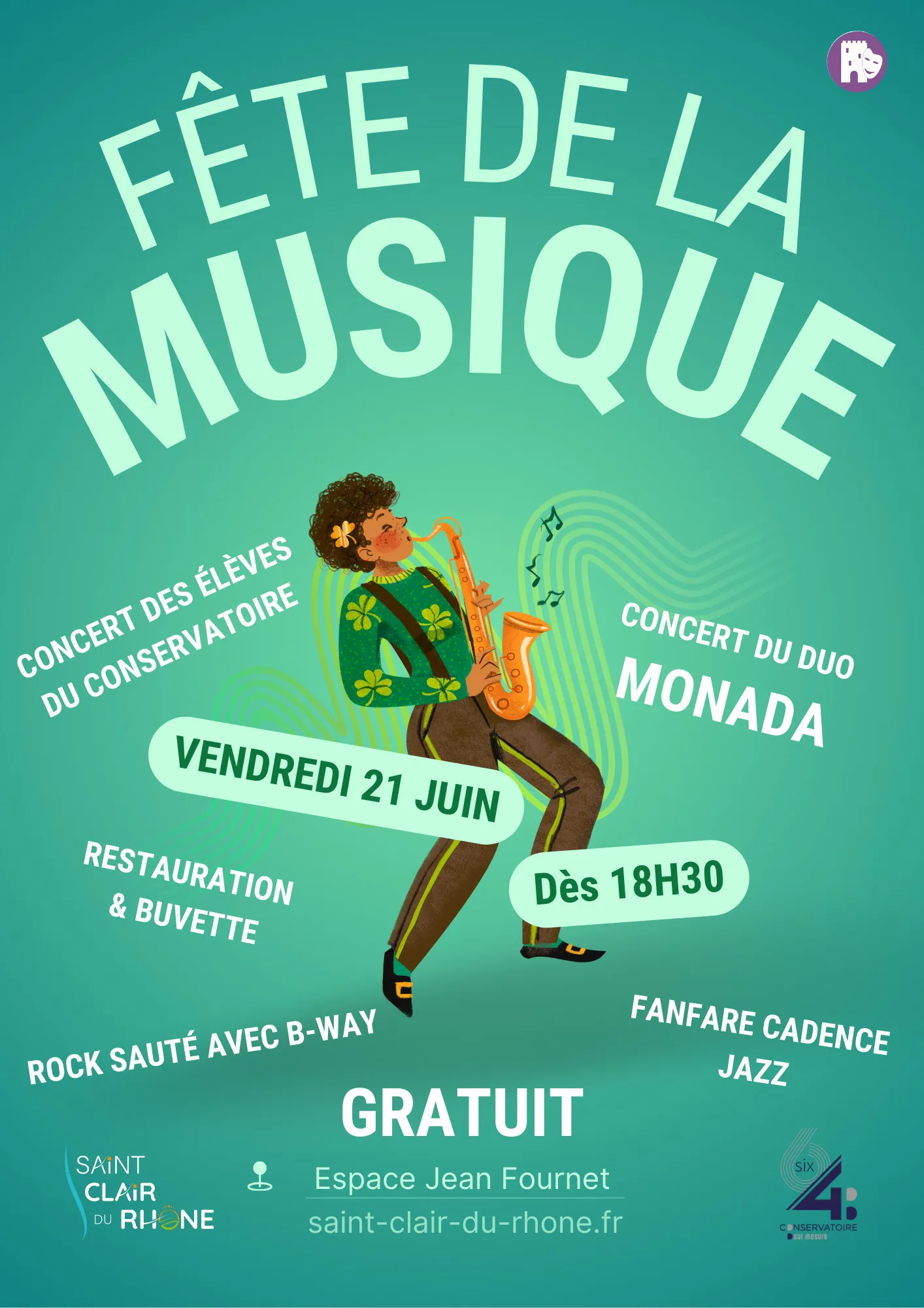 Image qui illustre: Duo Monada, conservatoire de musique, fanfare et rock sauté à Saint-Clair-du-Rhône - 0