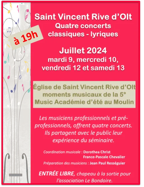 Image qui illustre: 5ème Académie Musicale D'été Au Moulin à Saint-Vincent-Rive-d'Olt - 0