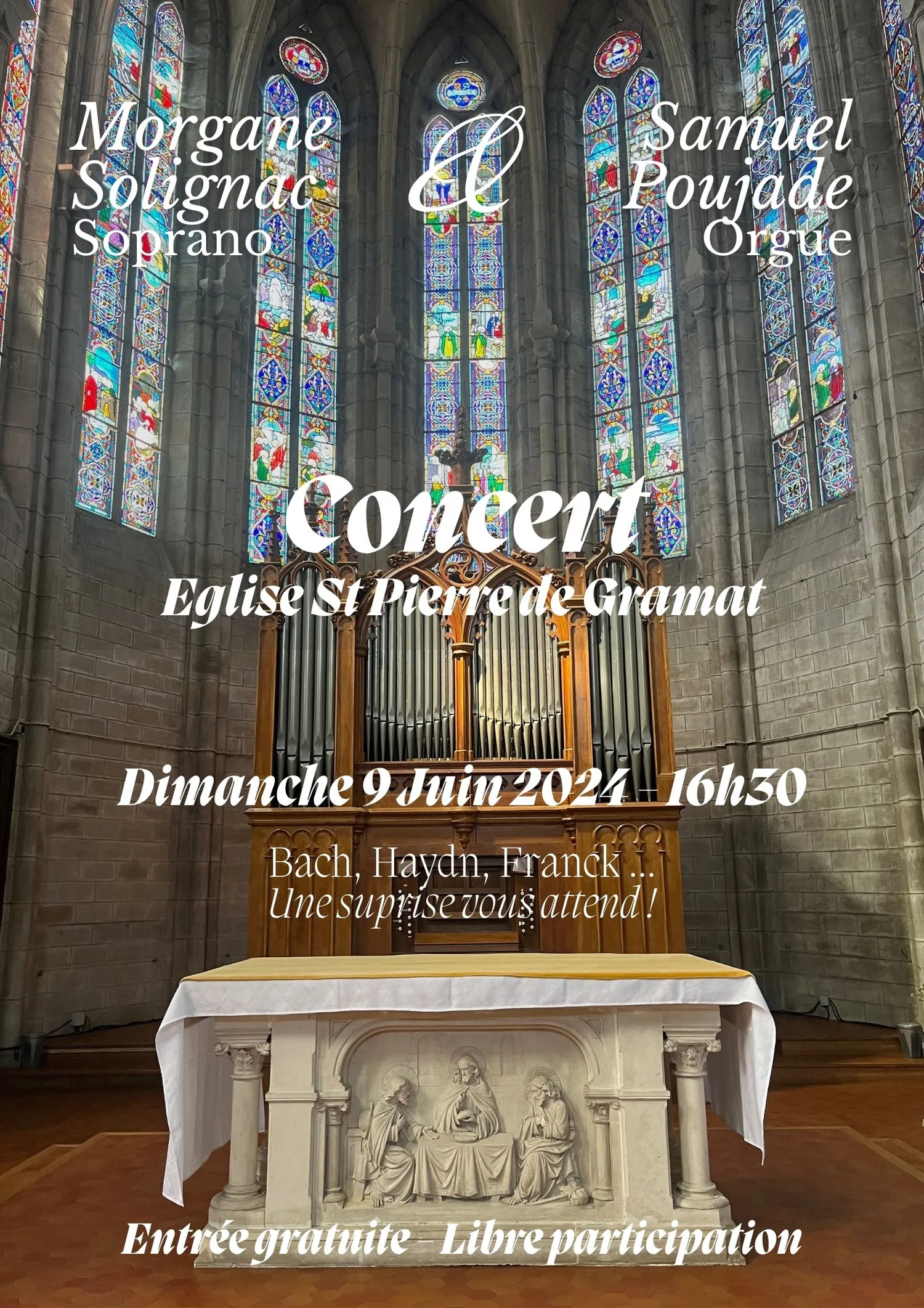 Image qui illustre: Concert Soprano & Orgue Avec Morgane Solignac Et Samuel Poujade à Gramat - 0
