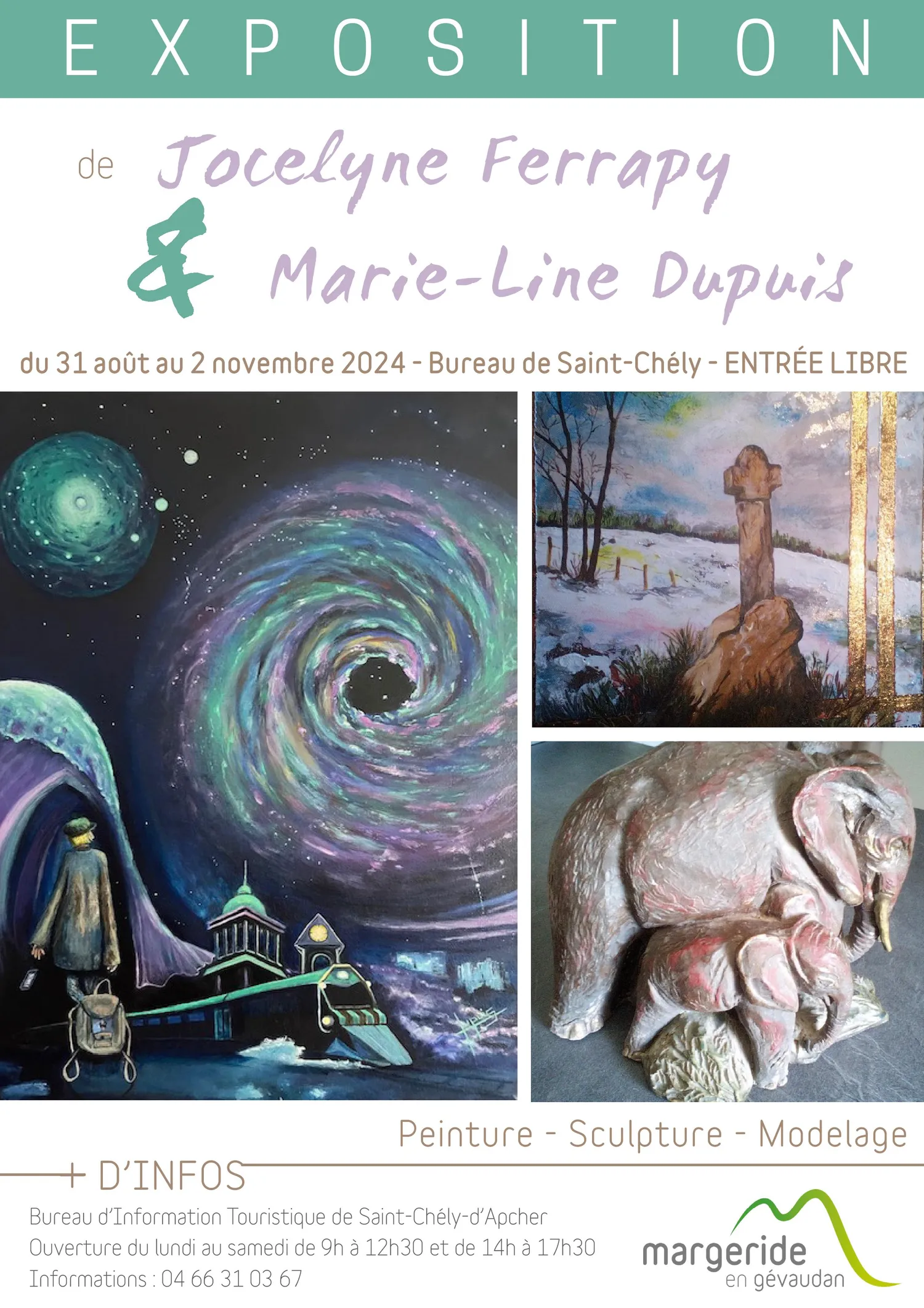 Image qui illustre: Exposition -&nbsp;jocelyne Ferrapy & Marie-line Dupuis à Saint-Chély-d'Apcher - 2