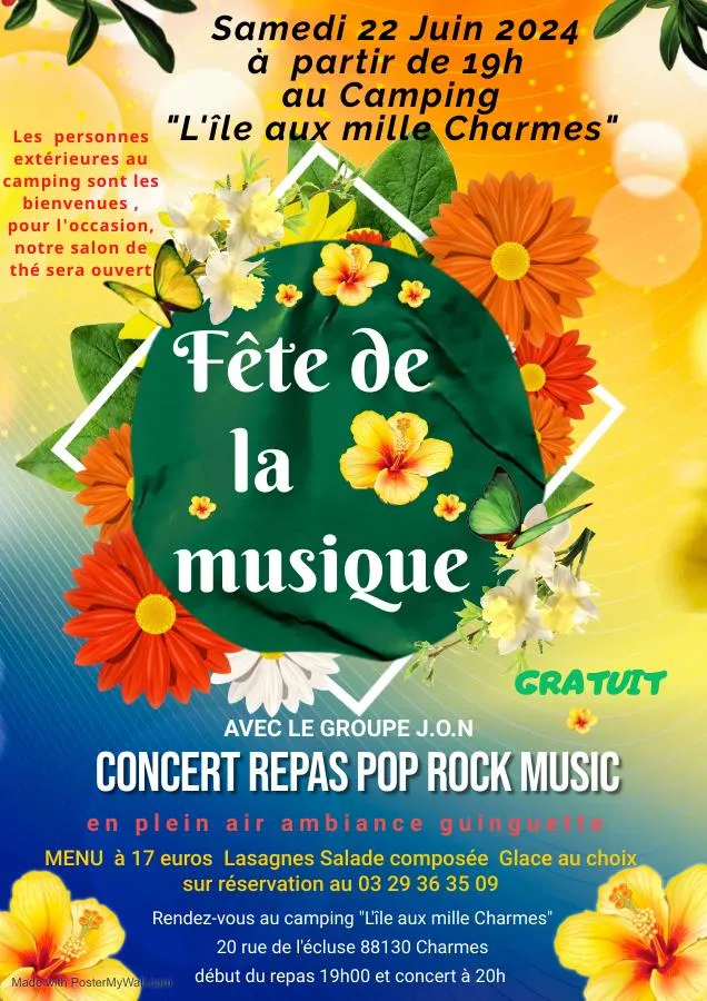 Image qui illustre: Repas Concert Pop Rock Music Fête De La Musique à Charmes - 0