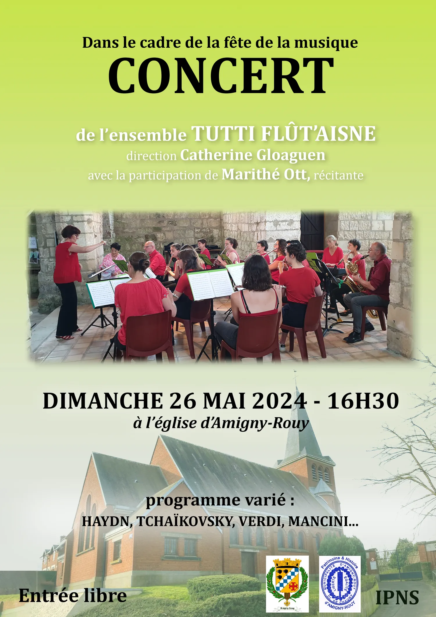 Image qui illustre: Concert De L'ensemble Tutti Flût'aisne à Amigny-Rouy - 0
