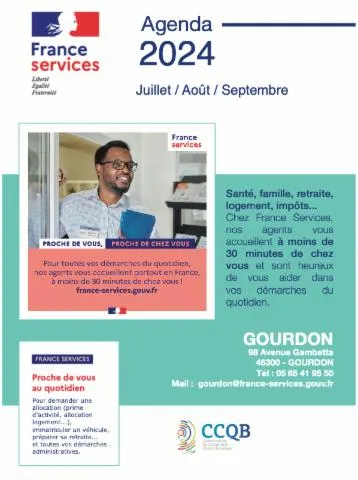Image qui illustre: France Services  Gourdon : Agenda Juillet/aout/septembre 2024