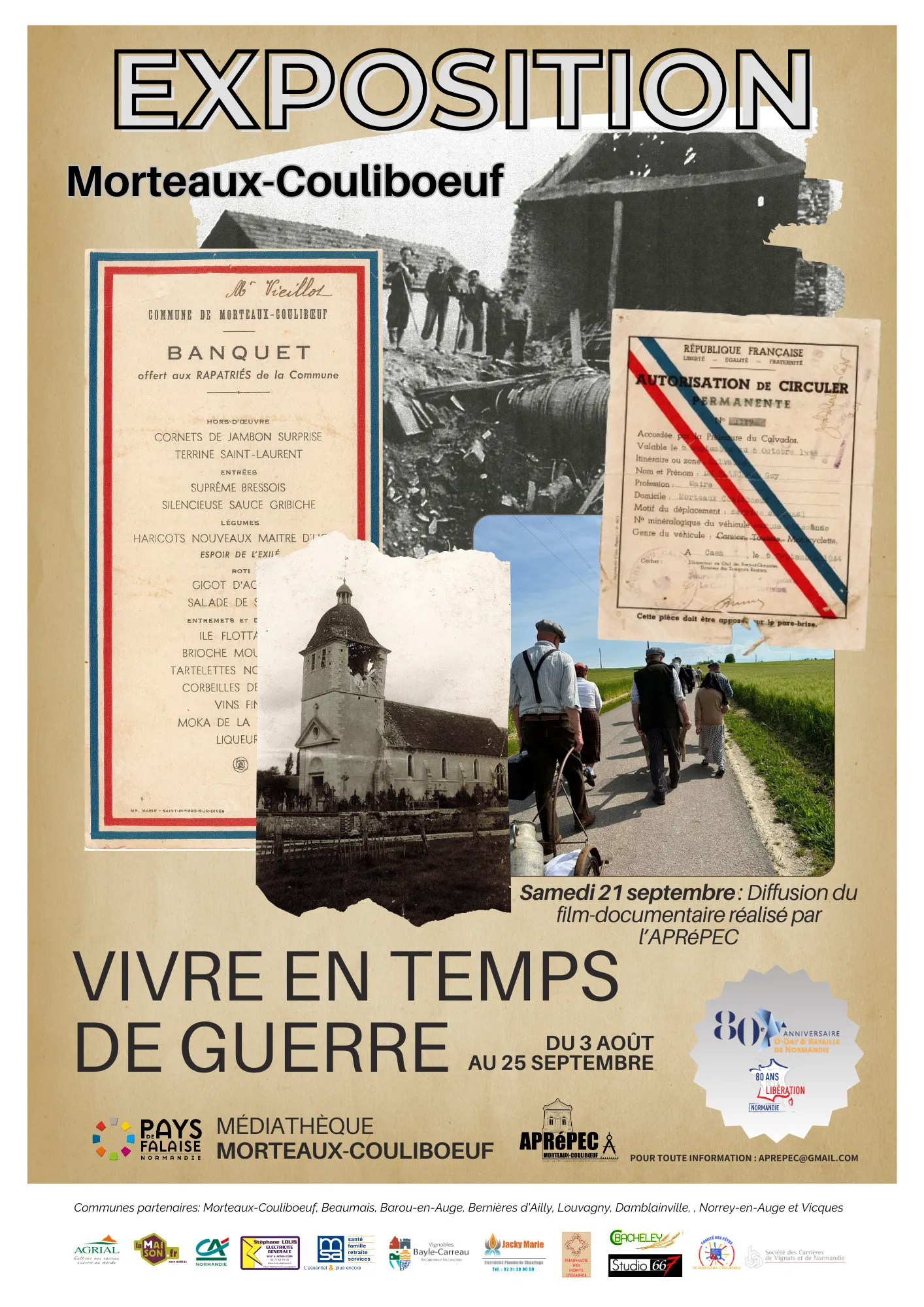 Image qui illustre: Projection du film-documentaire : vivre en temps de guerre, les voix d'un village normand à Morteaux-Coulibœuf - 0
