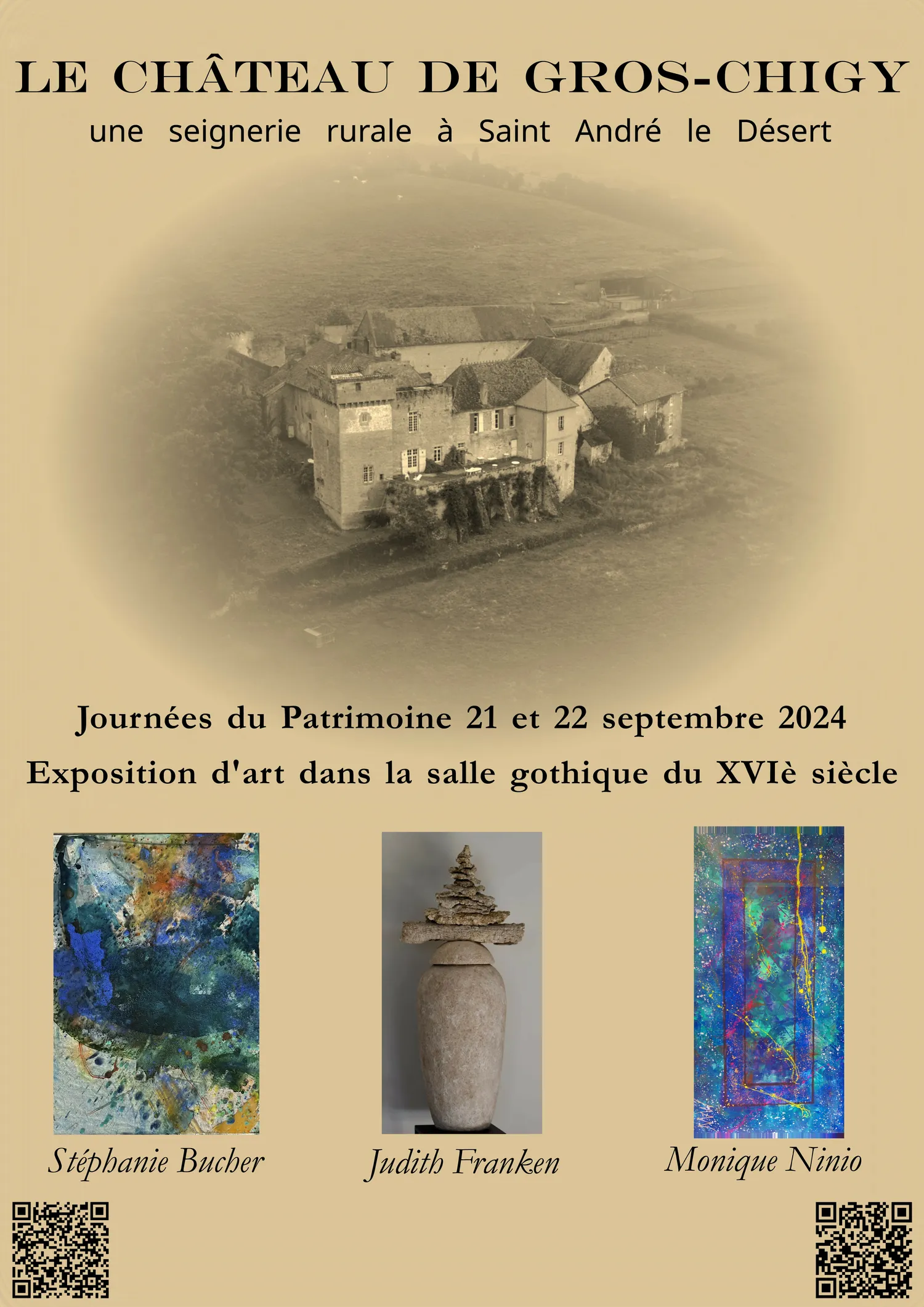 Image qui illustre: Exposition de Judith Franken, Monique Ninio et Stéphanie Bucher à Saint-André-le-Désert - 0