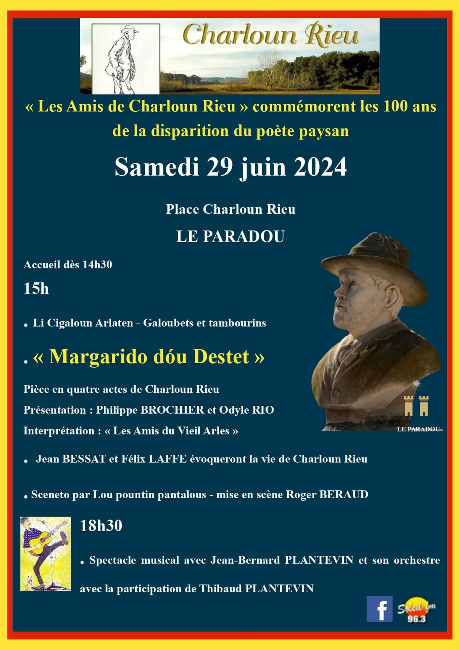 Image qui illustre: Commémoration Des 100 Ans De La Disparition De Charloun Rieu à Paradou - 0
