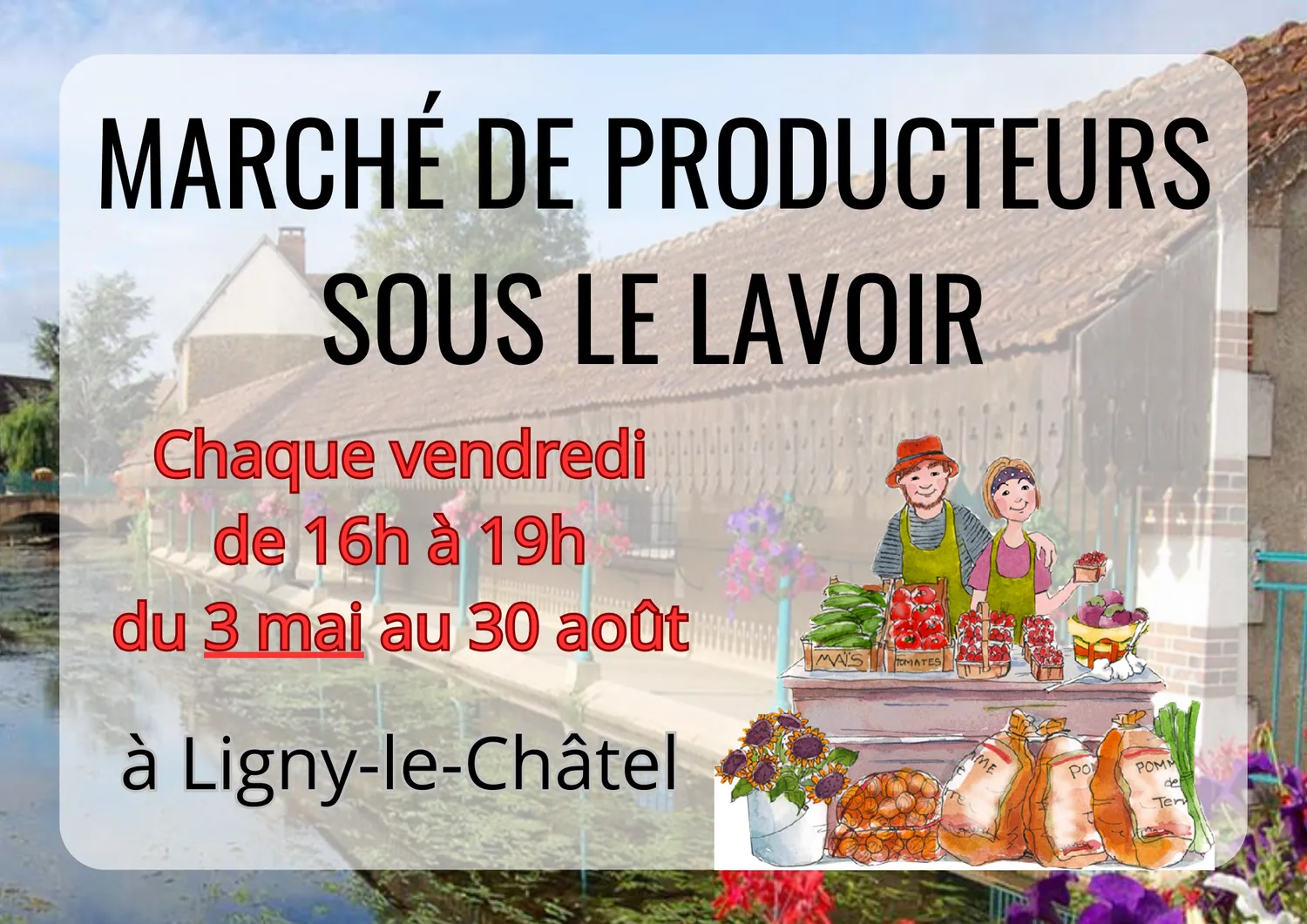 Image qui illustre: Marché de producteurs à Ligny-le-Châtel - 0