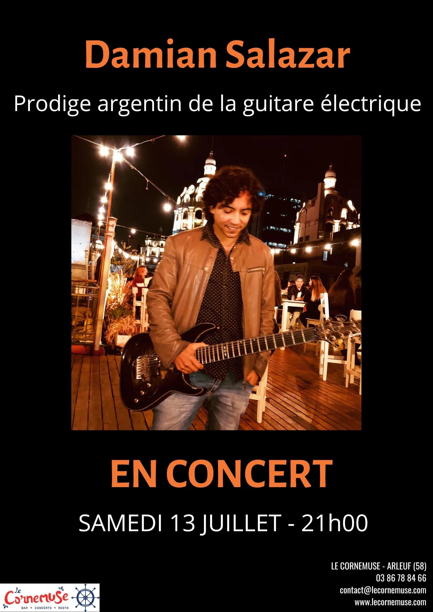 Image qui illustre: Damian Salazar - Prodige Argentin De La Guitare Électrique à Arleuf - 0