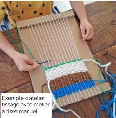 Image qui illustre: Atelier tissage animé par une médiatrice - L'artsolite