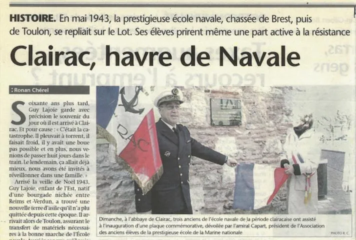 Image qui illustre: 1943-1944 :  l'École navale s'installe à Clairac
