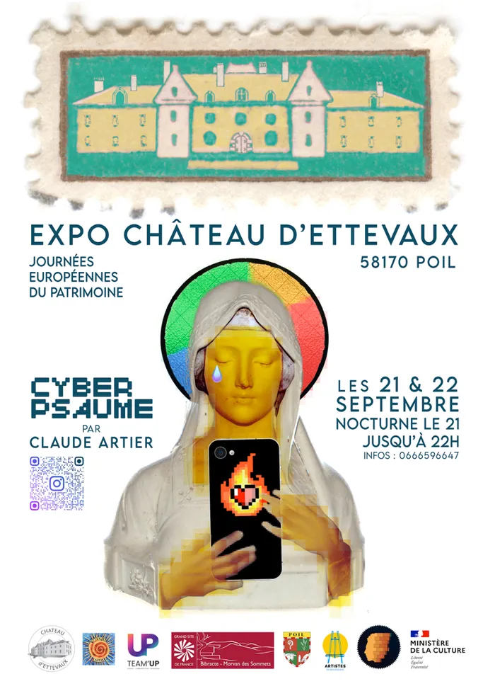 Image qui illustre: Exposition  Cyber-Psaume  à la chapelle du château d'Ettevaux à Poil - 0