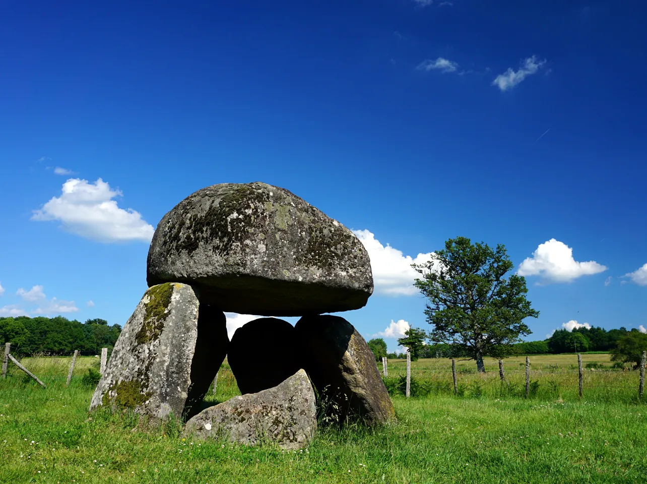 Image qui illustre: Circuit pédestre n°16 Le dolmen de la Pierre Folle - rando bambin à Saint-Priest-la-Feuille - 0