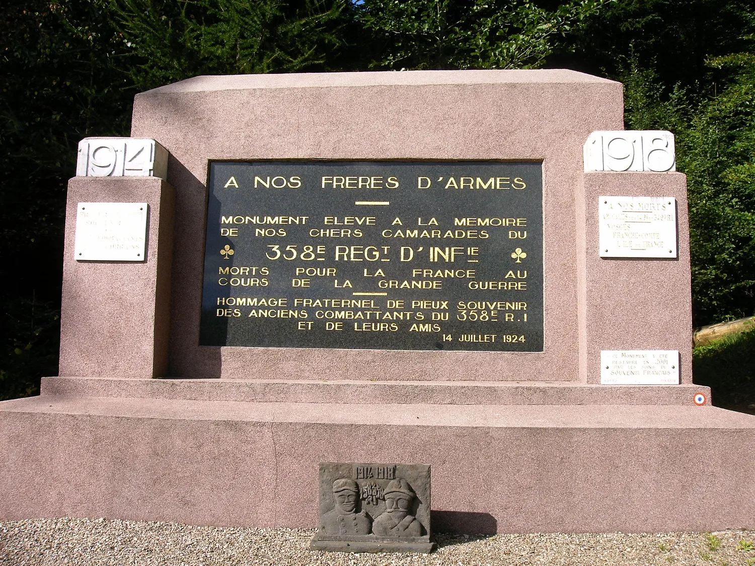 Image qui illustre: Monument du 358ème R.I. à Badonviller - 0