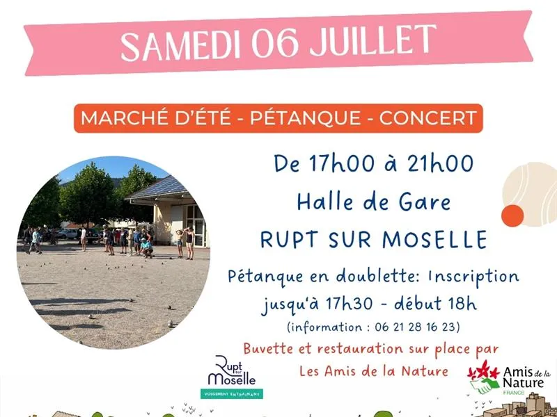 Image qui illustre: Concours De Pétanque - Marché D'été - Concert à Rupt-sur-Moselle - 0