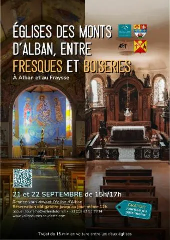 Image qui illustre: Visite guidée des églises des Monts d'Alban, entre fresques et boiseries