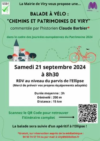 Image qui illustre: Balade à vélo : Chemins et patrimoines de Viry