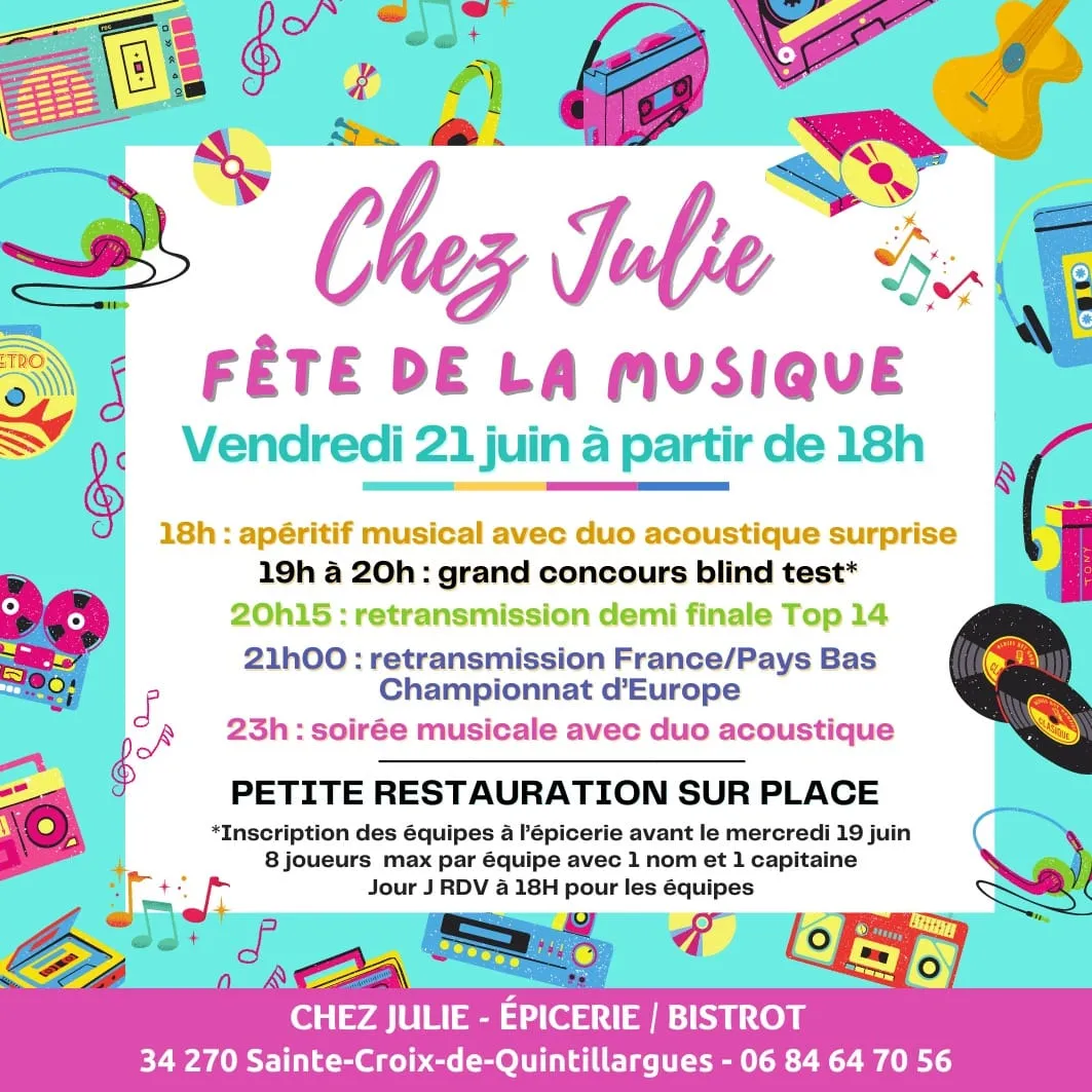 Image qui illustre: Fête De La Musique Épicerie Chez Julie à Sainte-Croix-de-Quintillargues - 0