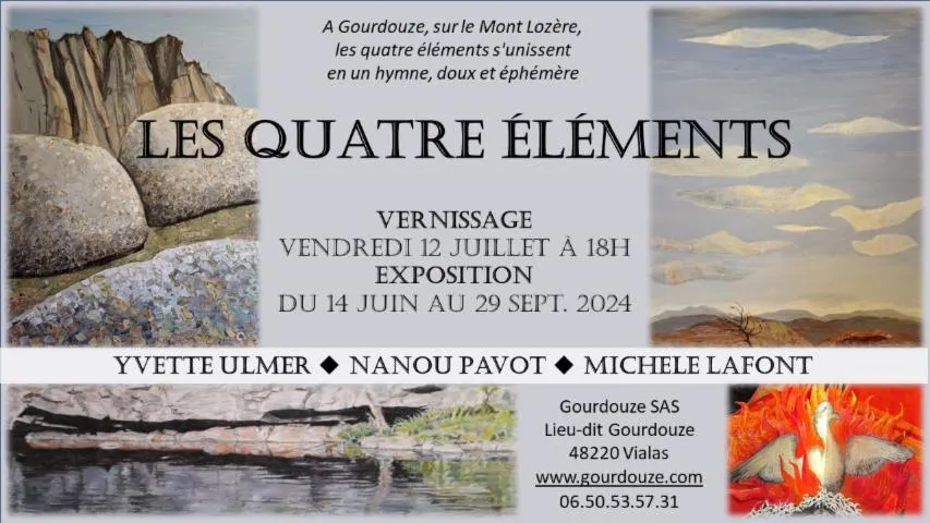 Image qui illustre: Exposition : Les Quatre Éléments -&nbsp;yvette Ulmer; Nanou Pavot ; Michele Lafont