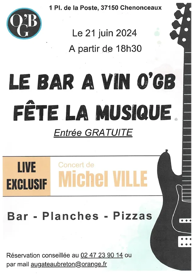 Image qui illustre: Fête De La Musique - Bar À Vin O'gb à Chenonceaux - 0