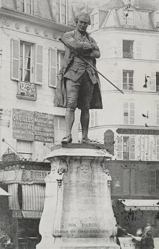 Image qui illustre: Statue de Beaumarchais à Paris - 2