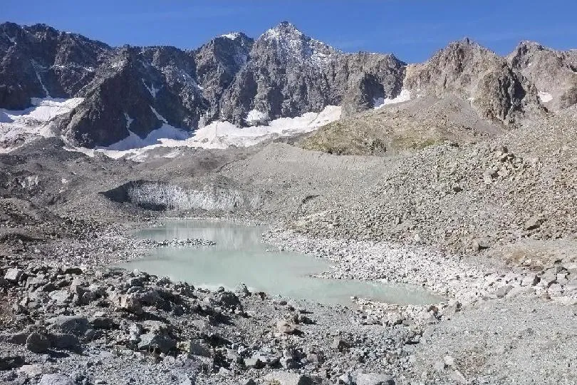 Image qui illustre: Lac du Glacier d'Arsine