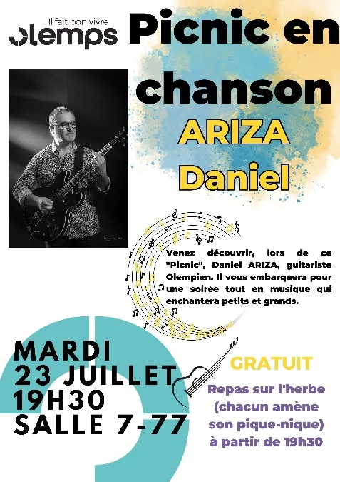 Image qui illustre: Picnic En Chanson : Musicien Daniel Ariza à Olemps - 0