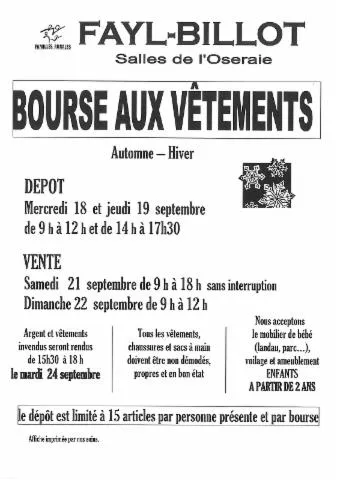 Image qui illustre: Bourse Aux Vêtements Automne-hiver À Fayl-billot