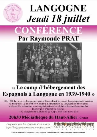 Image qui illustre: Conférence - Le Camp D'hébergement Des Espagnols À Langogne En 1939-1940 -&nbsp;raymonde Prat