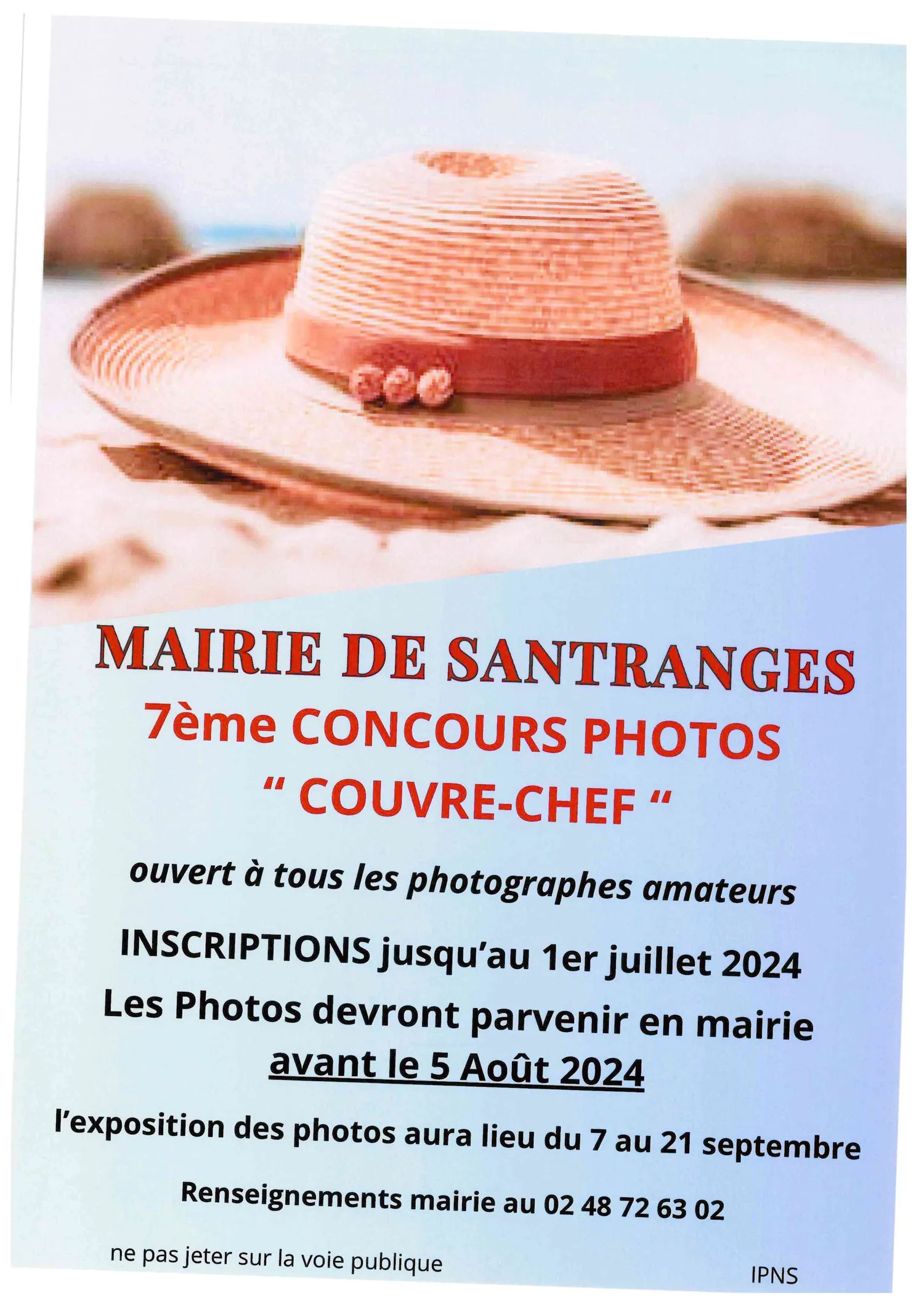Image qui illustre: 7ème Concours Photos "couvre-chef" à Santranges - 0