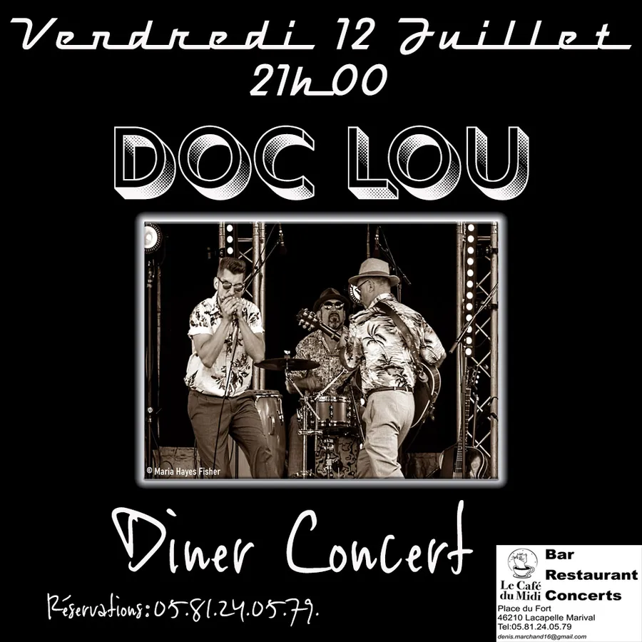 Image du carousel qui illustre: Concert "doc Lou" Au Café Du MIDI à Lacapelle-Marival