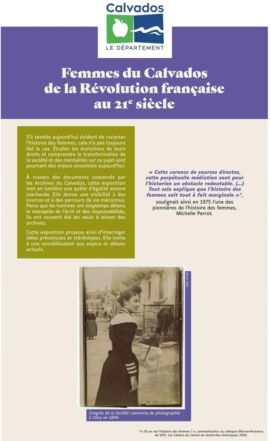 Image du carousel qui illustre: Exposition : femmes du Calvados de la Révolution Française au XXIe siècle à Lion-sur-Mer
