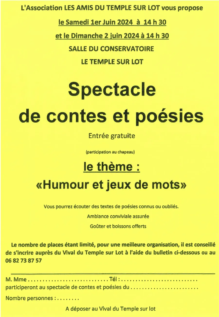 Image du carousel qui illustre: Spectale Contes Et Poésies à Le Temple-sur-Lot