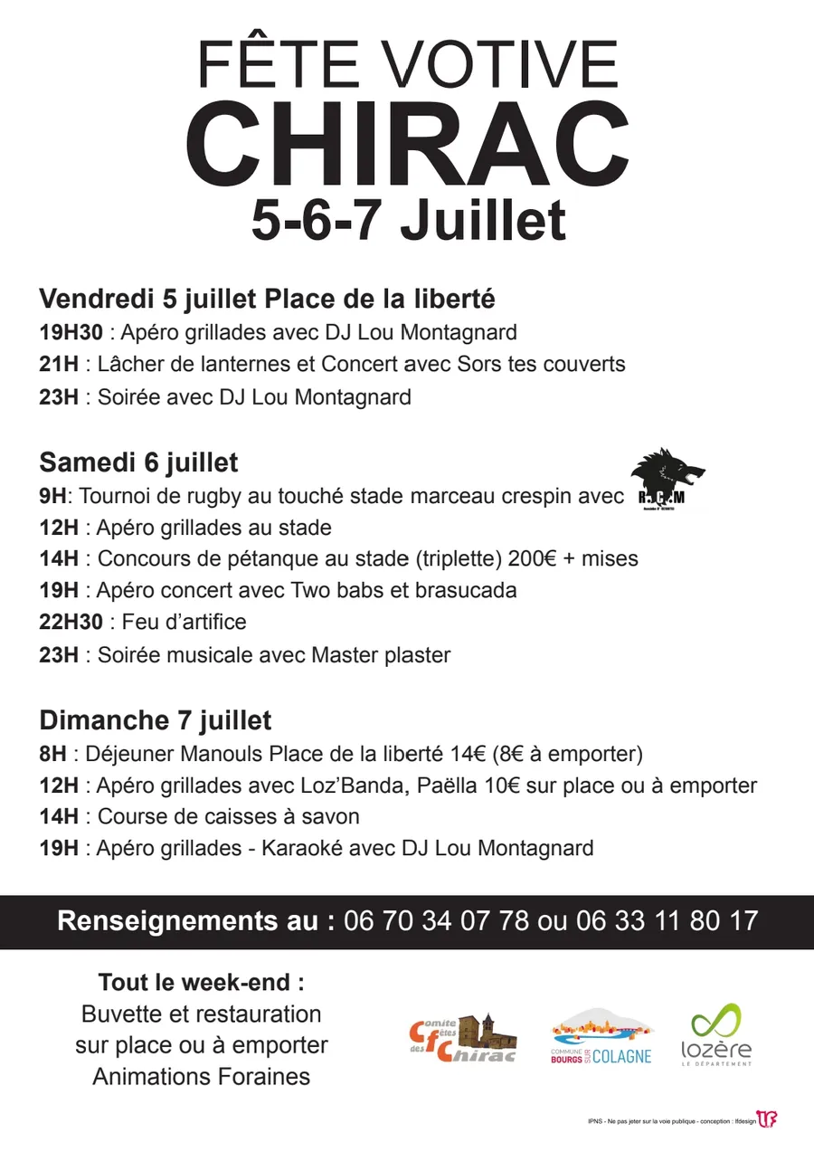 Image du carousel qui illustre: Fête Votive À Chirac 2024 à Bourgs sur Colagne