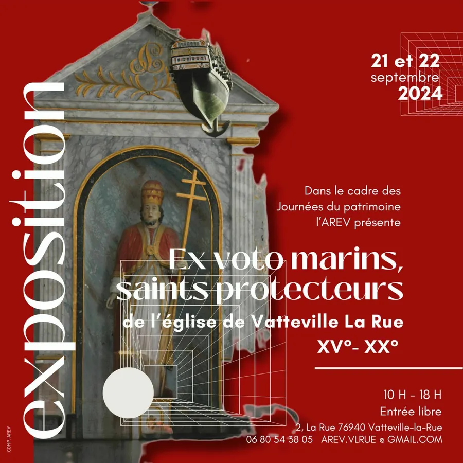 Image du carousel qui illustre: Exposition : ex-voto marins, saints protecteurs de l'église de Vatteville-la-Rue à Vatteville-la-Rue