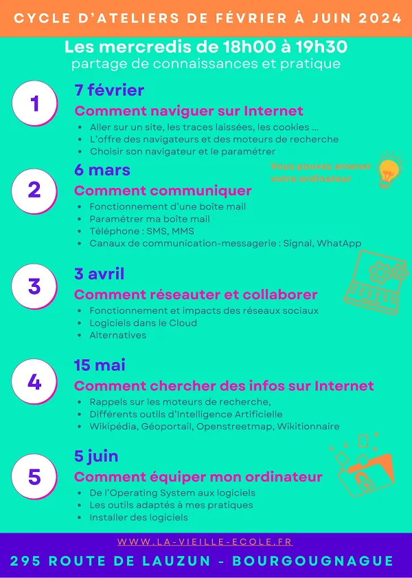 Image du carousel qui illustre: Cycle D'ateliers Émancipation Numérique - Comment Équiper Mon Ordinateur à Bourgougnague