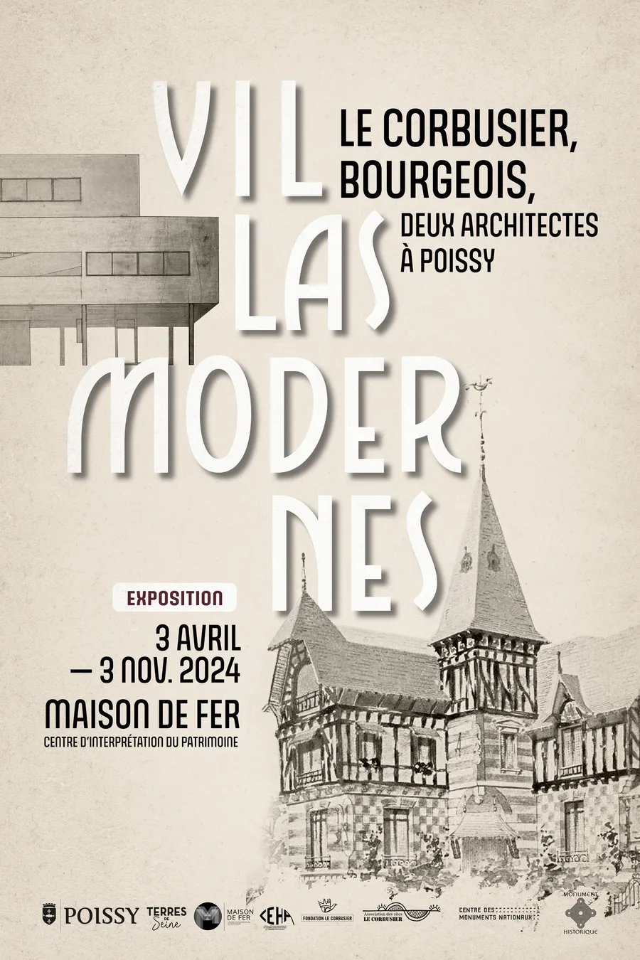 Image du carousel qui illustre: Visite guidée de l'exposition Villas Modernes : Le Corbusier, Bourgeois, Deux architectes à Poissy à Poissy